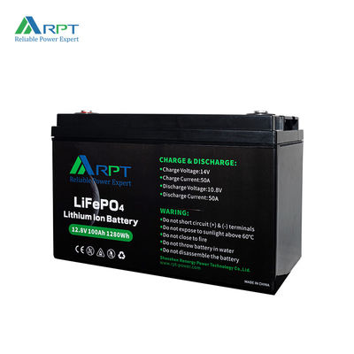 calidad 1280Wh Batería de iones de litio Rv Batería RPT 12V 100Ah LiFePO4 fábrica
